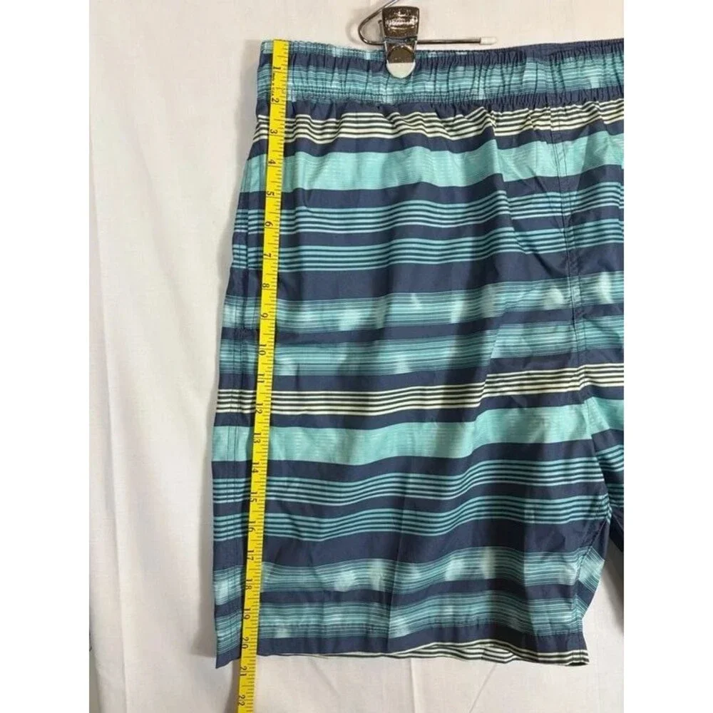 Hawaiian Authentics UPF50 Classic Swim Trunks Lined Blue Stripe Men’s XXL NWT